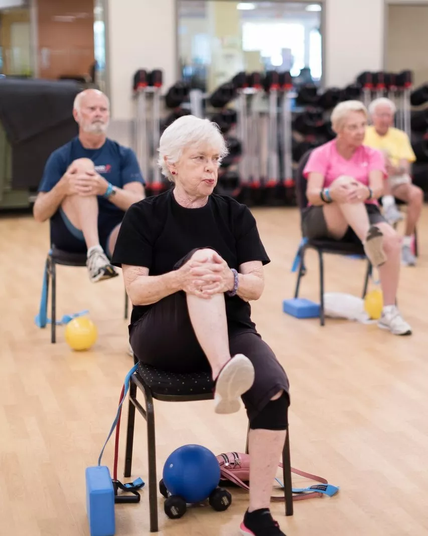 elderly group exercise